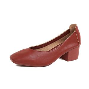 JIUXINGDAO Женские туфли на высоком каблуке коричневые, абрикосовые, красные, зелёные — красные, цвет Red