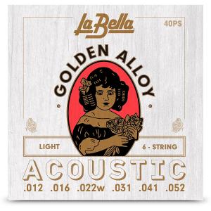 Струны для 6-струнной акустической гитары La Bella Golden Alloy Light (12–52)