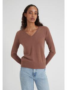 Style Republic Кашемировый свитер с V-образным вырезом цвета мокко