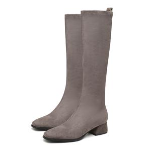 FOXER Высокие сапоги женские черно-серые (тонкий флис), цвет Gray (Thin Fleece)