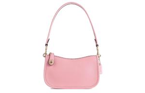 Свингер Мелкозернистая Кожаная Сумка Через Плечо Сумка Маленький Размер Женская Розовая COACH