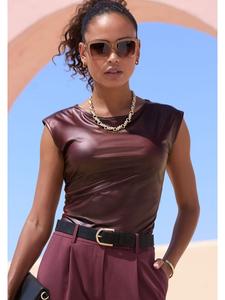 Рубашка с круглым вырезом бордового цвета LASCANA