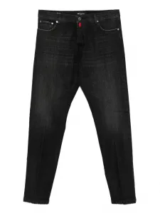 Джинсы с эффектом потертости Kiton, черный