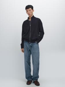 Кардиган на молнии из 100% кашемира Massimo Dutti, темно-синий