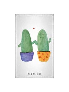 Mr. & Mrs. Panda Туалетное полотенце для гостей, с изображением кактуса, мотивом любви, без надписи, белого цвета