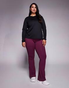 Мягкие облегающие леггинсы для йоги с высокой талией, бордового цвета 4505