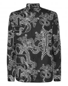 Шелковая рубашка Sugar Daddy Cut с длинным рукавом PHILIPP PLEIN, черный