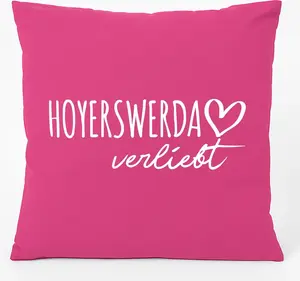 Подушка для дивана Huuraa Hoyerswerda in Love Gift 40x40cm с хлопковым наполнителем Fuchsia Cotton Filler Hoyerswerda Souvenir Hellweg Druckerei