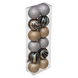 Рождественские шары Atmosphera Createur d´interieur, 4x5,3x4 см, серебристый/золотой