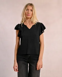 Женский топ с короткими рукавами и воланами Molly Bracken, черный