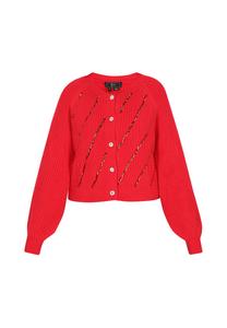 Вязаный кардиган faina, красный