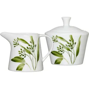 Ritzenhoff & Breker набор молочно-сахарный "Эвора", (набор, 2 предмета), набор посуды с ботаническим мотивом, зеленый