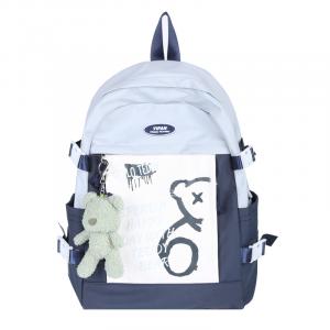 Рюкзак унисекс Deli Bear, Белый с подвеской в ​​виде мишки