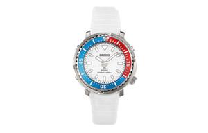 Prospe Solar Кварцевый механизм Силиконовый ремешок Часы 38.7 мм Женские часы Белый циферблат SEIKO