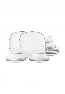 Белый чайный сервиз Lido Black Line на 18 персон Seltmann Weiden