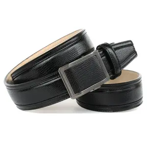 Кожаный ремень Anthoni Crown, сшитый вручную ремень со стильной автоматической застежкой, черный