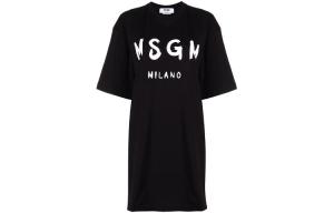 Футболка-платье с принтом логотипа MSGM, черный