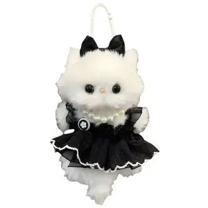 Милые плюшевые кошки с вращающимся механизмом, высота 15 см LALABABY, черный
