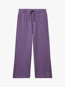 Детские хлопковые брюки с кулиской и разрезом на щиколотке Benetton, Violet