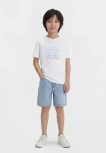 Футболка унисекс с принтом логотипа stacked Calvin Klein Jeans, White