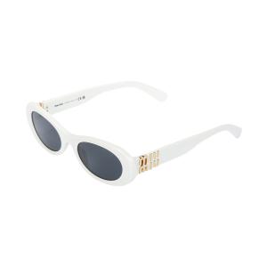 Ацетатные овальные солнцезащитные очки женские белые MIU MIU