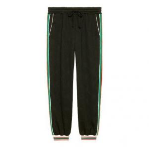 Брюки classic red green gg knit jogging sports pants black Gucci, черный
