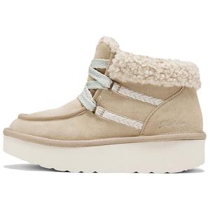 Женские зимние ботинки Skechers Crew замшевые на платформе, бежевый