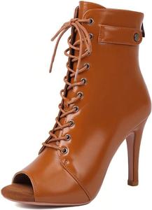 Женские латинские танцевальные ботильоны SWDZM для профессиональных бальных танцев, каблуки для сальсы, A Yellow-Heel 4 1/3''