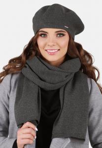 Шарф 7005 BERET AND SCARF SET Vivisence, темно-серый