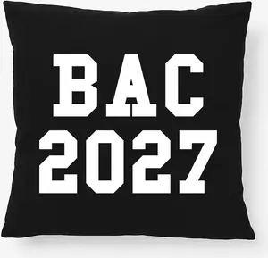 Подушка Huuraa BAC 2027, подарочная на выпускной во Франции, 40x40 см, с наполнителем из черного хлопка, украшение BAC 2027 Hellweg Druckerei