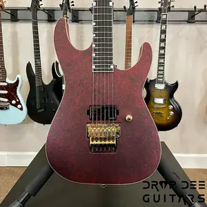 Электрогитара ESP USA M-I DX FR с кейсом (4038) - Красный розовый мрамор