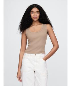 (W) Топ с ребристым вырезом-лодочкой