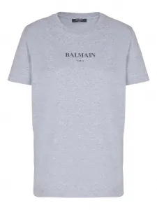 Футболка с логотипом Balmain, серый