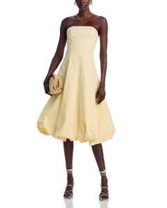 Бесплечее платье миди с эффектом "пузырь" - эксклюзив AQUA, мультиколор