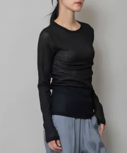 Прозрачный пуловер с круглым вырезом