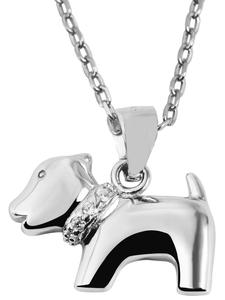 Adeliás Женский кулон - подвеска-шарм из серебра 925 пробы с кубическим цирконием в серебряной оправе