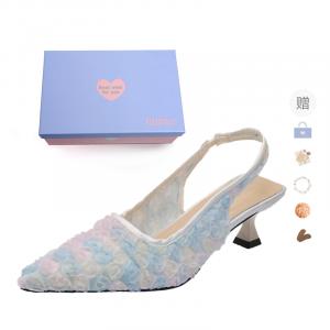 Xingdiman Стройные каблуки на высоком каблуке для женщин - розово-голубые [подарочный набор] (с подарком), цвет Pink Blue[Gift Box Set](Gift Included)