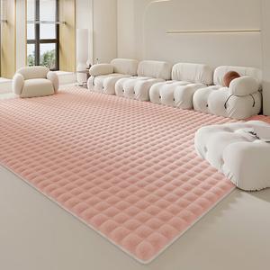 Budis Ковер 200х260 см для спальни в стиле Cream, Bubble Fleece, искусственный кроличий мех, Cherry Blossom Pink