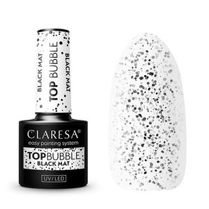 Claresa, Top Bubble Black Mat No Wipe, матовый топ (без вытирания) с черными частицами, 5 г