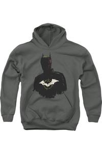 Детская толстовка с капюшоном "Бэтмен в силуэте с логотипом Загадочника" Gildan, Charcoal