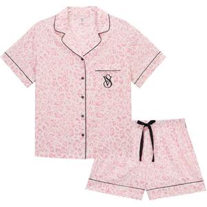 Victoria's Secret Пижамный комплект Women's Pink Leopard Print