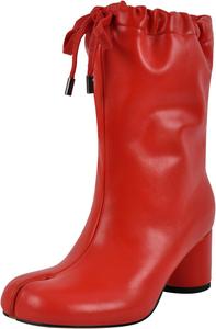 Женские ботильоны Sexytag с разделенным носком, шнуровкой и массивным каблуком, Red