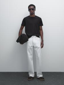 Футболка из 100% мерсеризованного хлопка Massimo Dutti, черный