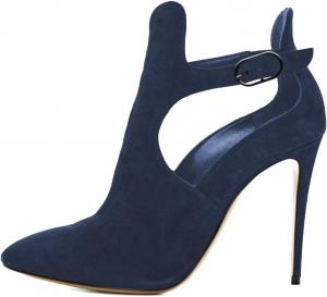 Женские элегантные ботильоны FYS с заостренным носком, ремешком с пряжкой, сексуальными вырезами, шпилькой и высоким каблуком, короткие ботинки для платья, на осень, для свадебной вечеринки, размеры 4-16 US, Navy