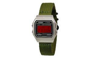 CASIO Мужские часы Retrofit Series с кварцевым механизмом и нейлоновым ремешком, черный циферблат