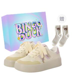 BINGO DUCK Женские низкие скейтерские кеды желтые + эксклюзивная коробка + носки в подарок, цвет Yellow+Exclusive Shoe Box+Gift Socks
