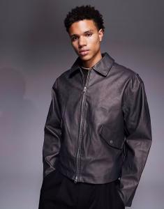 Куртка из искусственной кожи коричневого цвета Asos Design