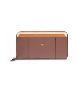 Женский кошелек с застежкой-молнией по всему периметру, четырьмя отделениями, карманом для монет и слотами для кредитных карт, с защитой от RFID-сканирования. Piquadro, коричневый