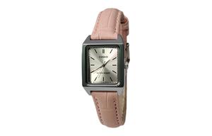 CASIO Ретро серия кварцевый механизм кожаный ремешок мужские часы розовый циферблат