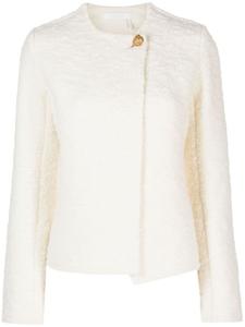 Фактурный жакет из смесовой шерсти Chloé, бежевый